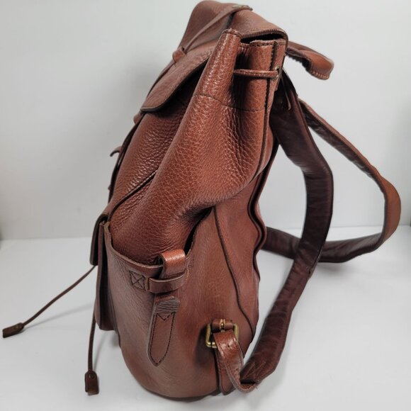 Will Leather Goods Brown Leather Backpack W Multiple Pockets & Adjustable Straps - Picture 4 of 10